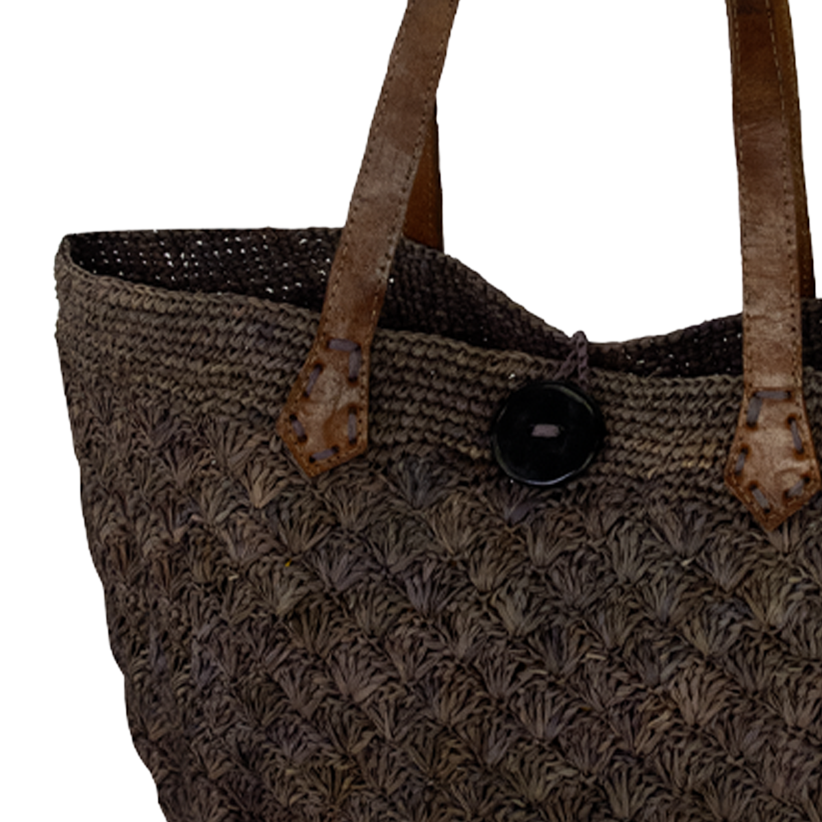 sac cabas en raphia marron