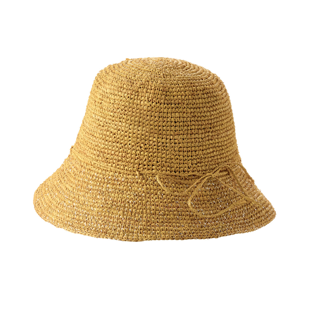 Chapeau en raphia femme safran brillant