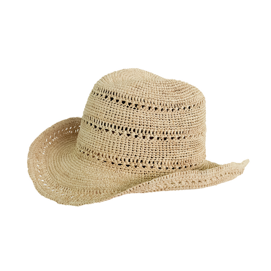 Chapeau homme en raphia cowboy