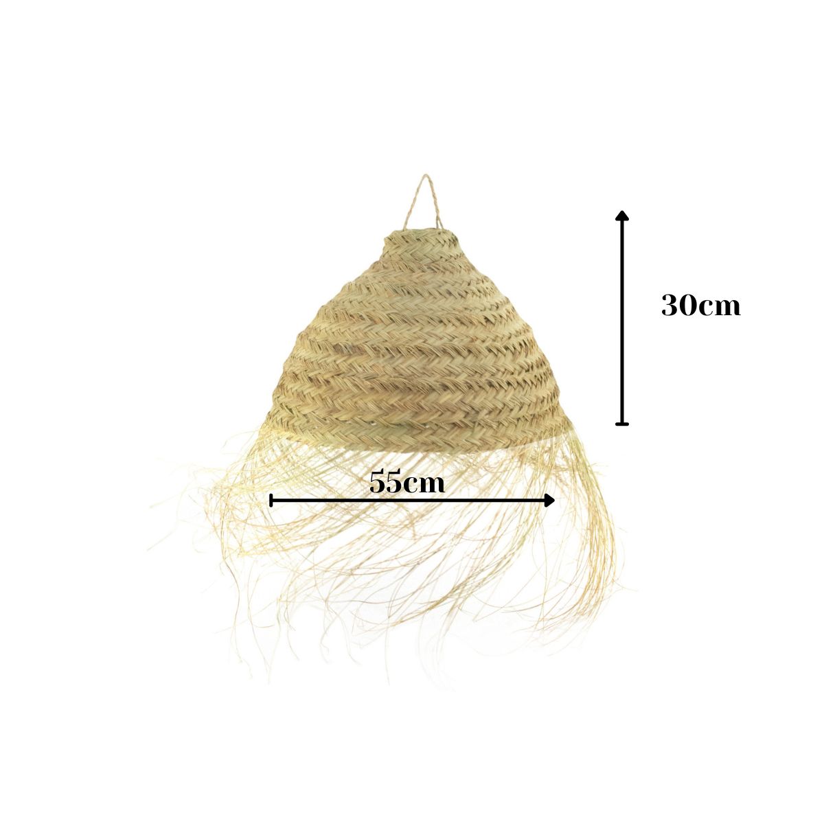 Abat jour tressé en fibre de palmier