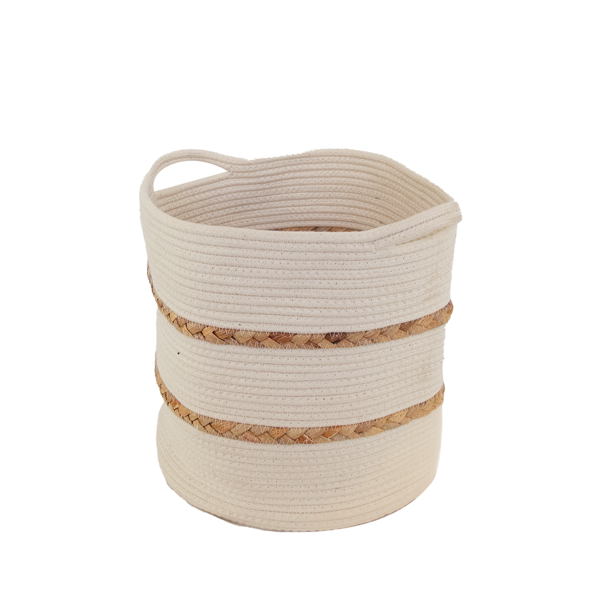 Cache pot , corbeille en corde blanc