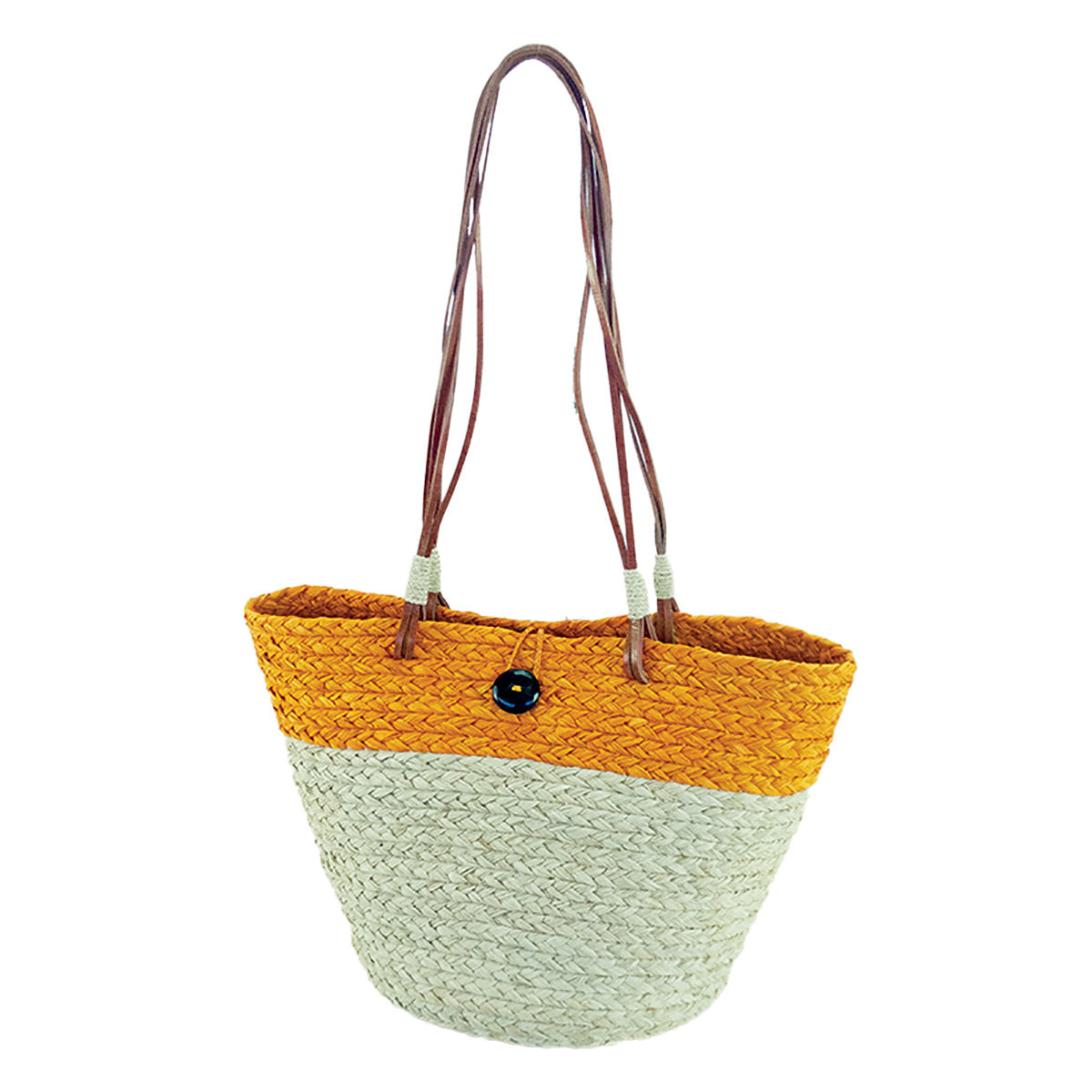 sac raphia blanc et orange