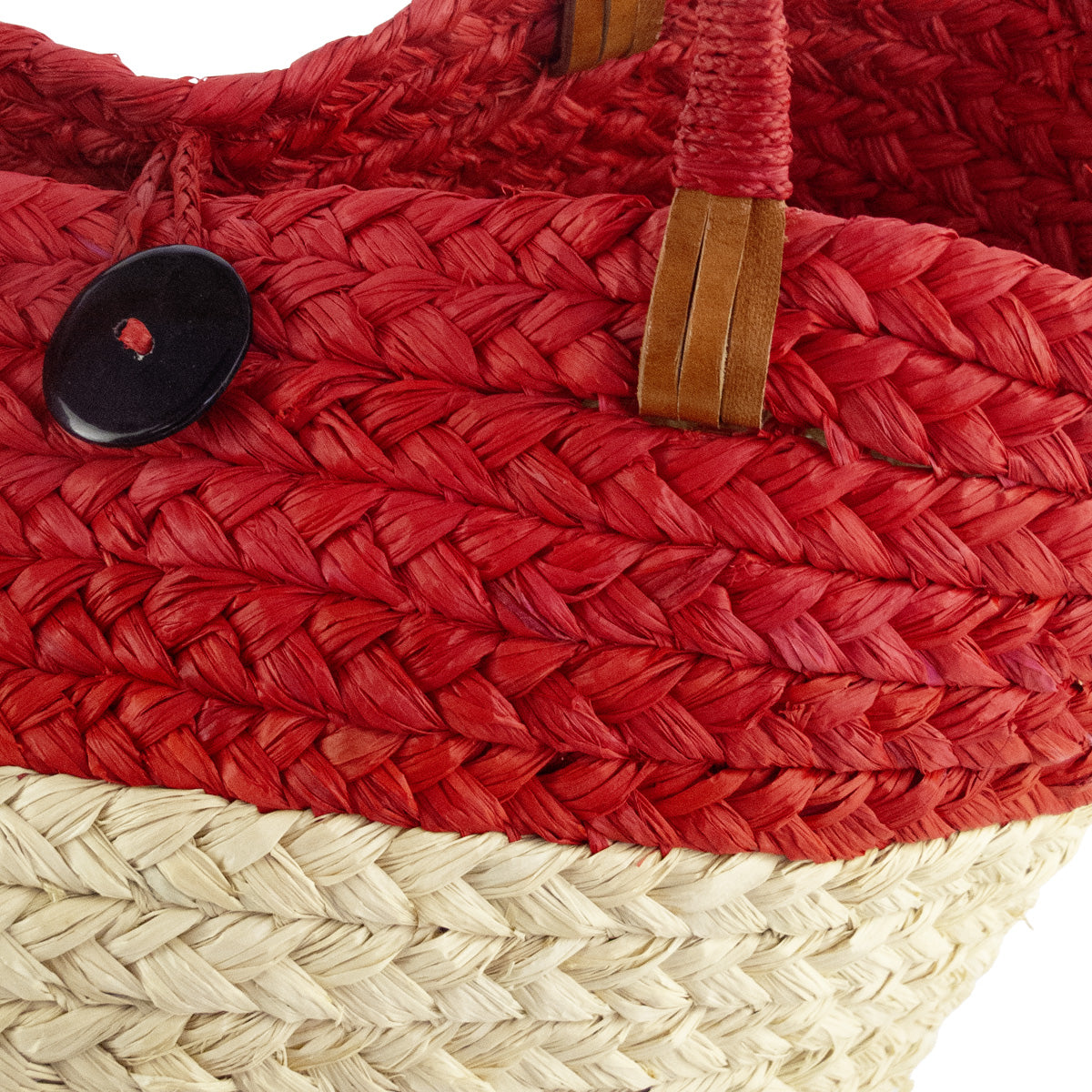 sac raphia blanc et rouge