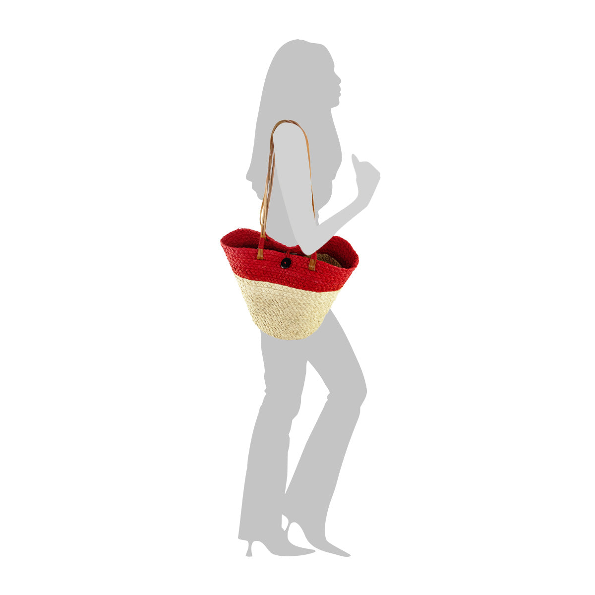 sac raphia blanc et rouge