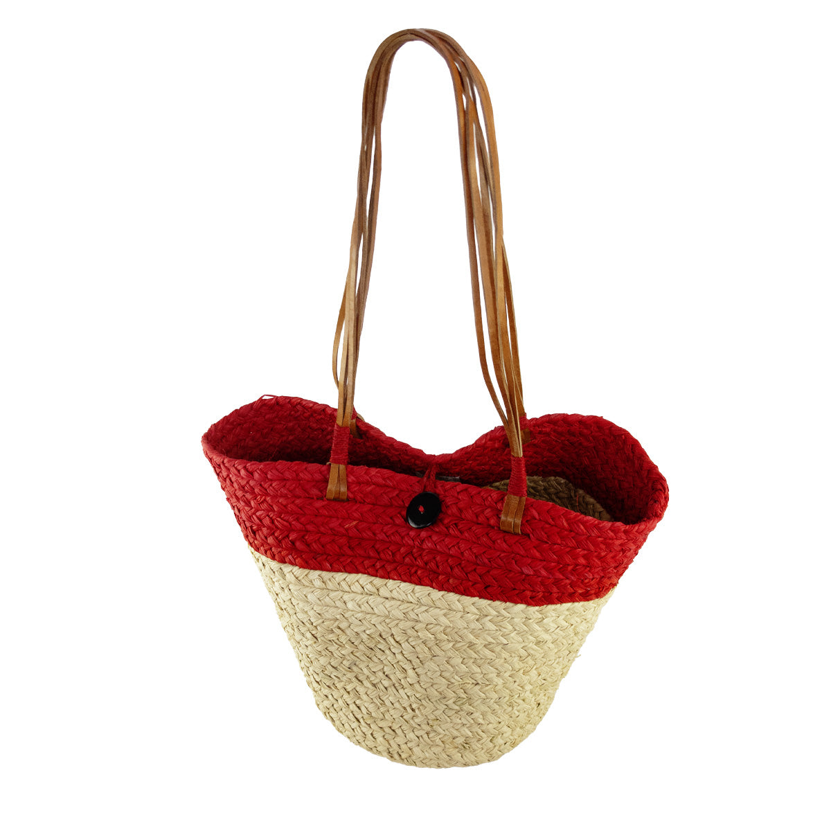 sac raphia blanc et rouge