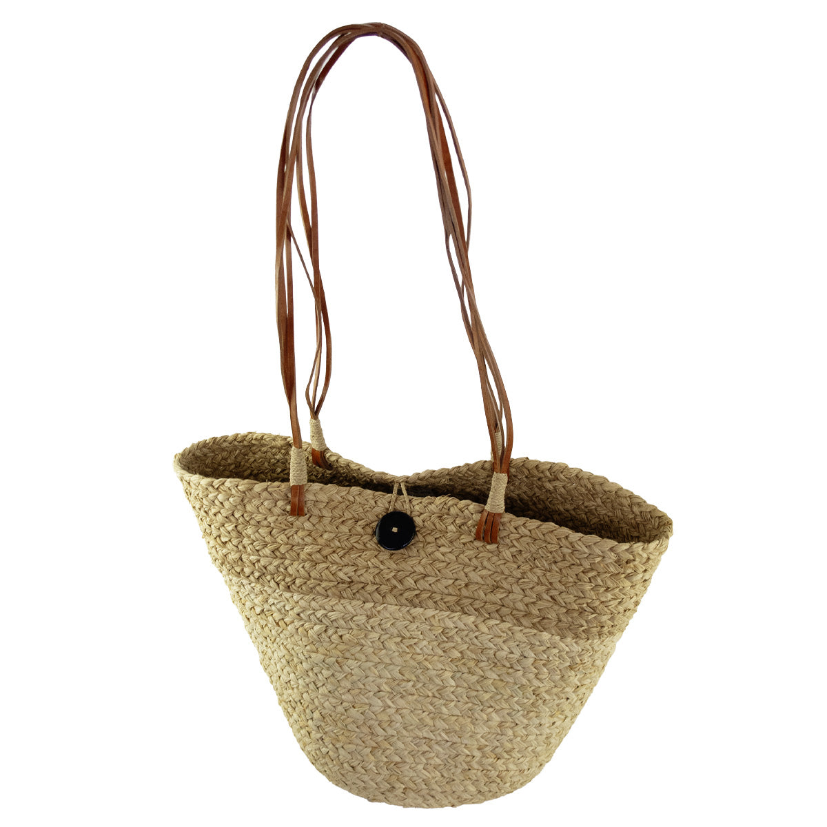 sac raphia blanc et marron