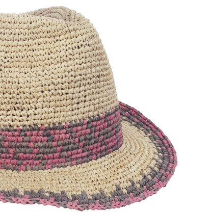 alt chapeau raphia femme rose d'été tendance