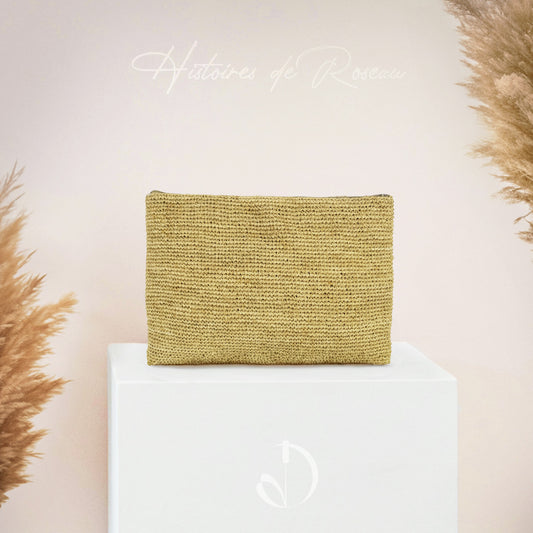 alt pochette en raphia naturel